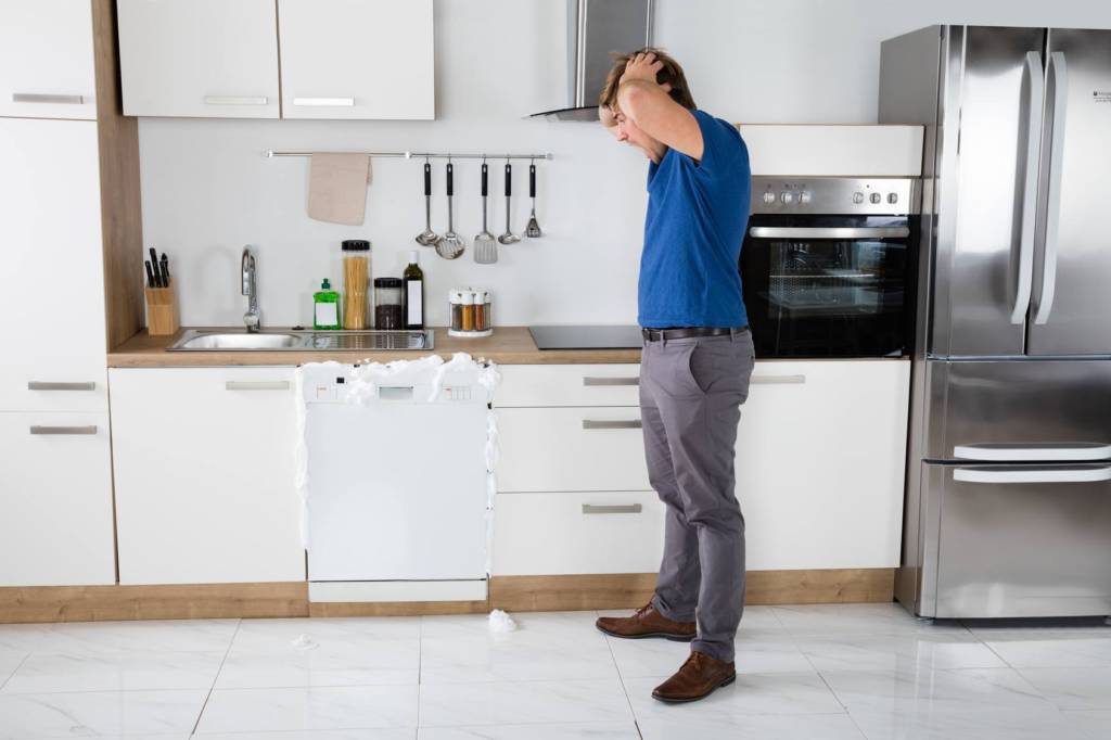 Man worries about broken dishwasher